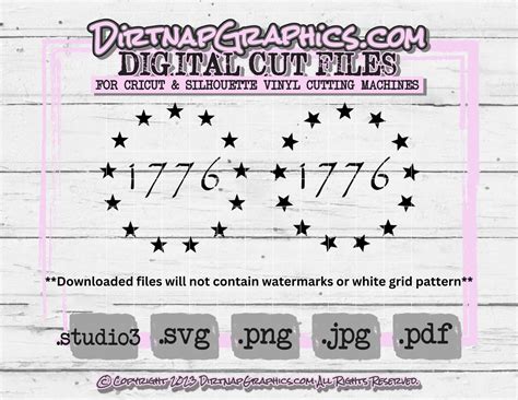 Buy SVG 1776 13 Stars Cut File for Cricut & Silhouette Vinyl Cutting ...