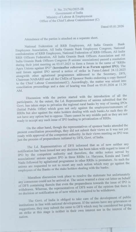 RRB Unions and DFS Hold Conciliation Talks Over IPO Issue, Next Meeting ...