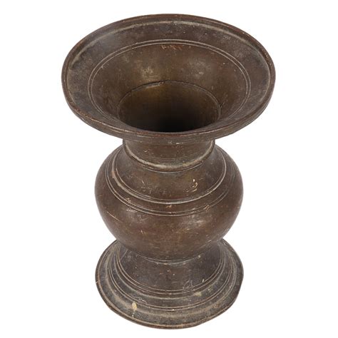 Brass Urn Style Cylindrical Vase