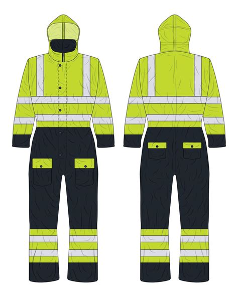 Hi vis workwear mockup front and back view 51295232 Vector Art at Vecteezy