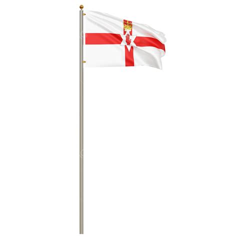 Northern Ireland Flag With Pole, Northern Ireland Flag Waving, Northern ...