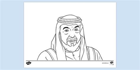 sheikh Khalifa Colouring Sheet | Colouring Sheets - Twinkl