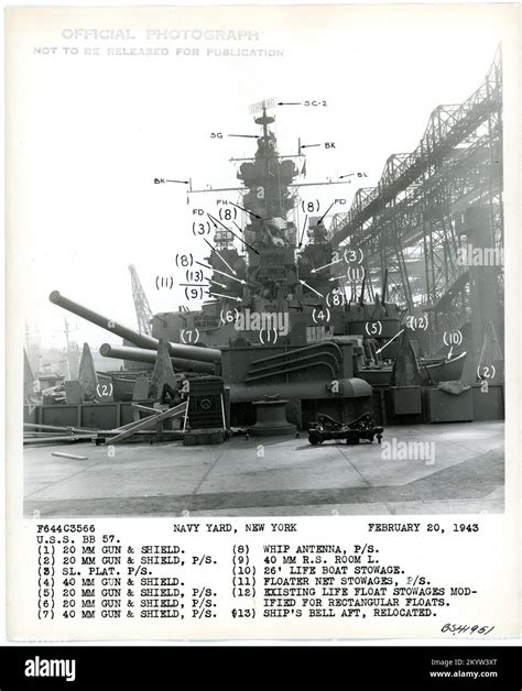 Photograph of the USS South Dakota (BB-57) , Ships, Naval Vessels ...