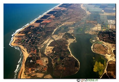 go2india.in : Chennai beach aerial view at Mahabalipuram place