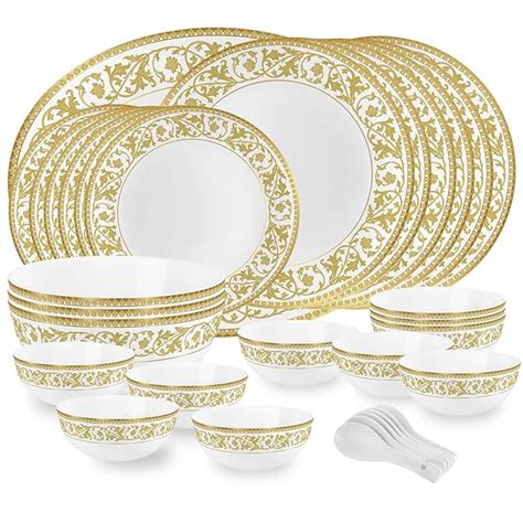 Cello Opalware Divine Series Oro Dinner Set, 33 Units | Opal Glass ...