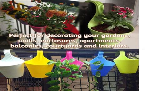 HS-Store Garden and Balcony Decorative Hanging Railing and Table Flower ...
