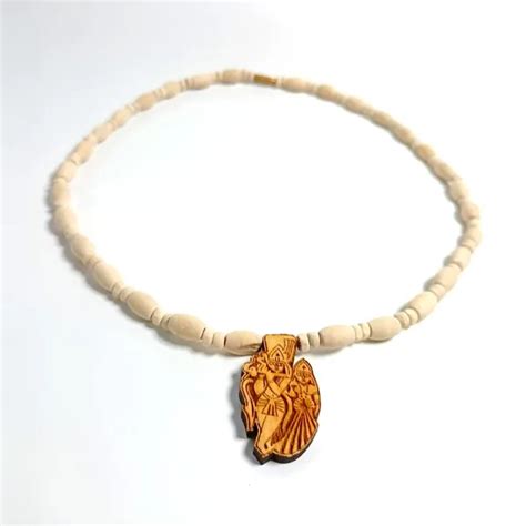 MAYAPURI MAYAPURI Unisex Adults Mridanga Tulsi Mala With Radha Krishna ...