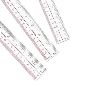 3 Pack Two-Color Scale (inch, cm) Plastic Ruler Set Straight Ruler ...