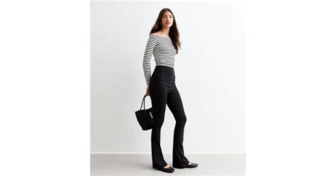 Black Pintuck Bootcut Tailored Trousers | New Look