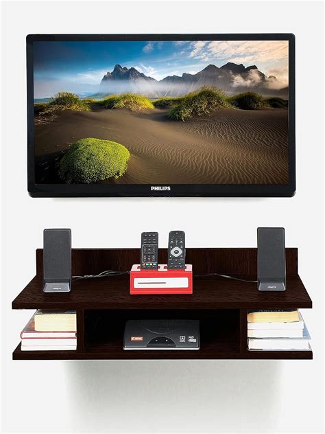 Devansh Wooden TV Cabinet Wall Shelves, Set Top Box Stand TV Stand Wall ...