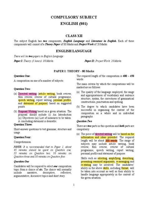 Image result for ISC Class 12 English Language Syllabus