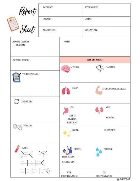 Printable Nursing Brain Sheets
