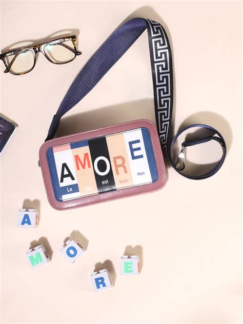 Women Multicolour Typography Printed PU Detachable Strap Structured ...