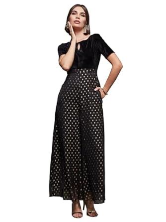 Buy Miss Chase Women's Boat Neck Half Sleeve Wide Leg Regular Length ...