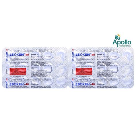 Esokem-40 Tablet 15's Price, Uses, Side Effects, Composition - Apollo ...