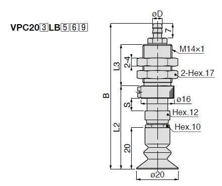 Vacuum Pad, Soft Bellows Type, VPC, Barb Fitting Type | PISCO | MISUMI ...