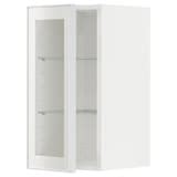 METOD wall cabinet w shelves/glass door, white/Hejsta white clear glass ...