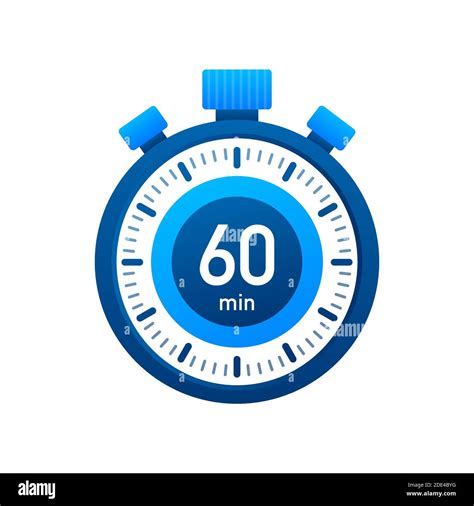 The 60 minutes, stopwatch vector icon. Stopwatch icon in flat style ...