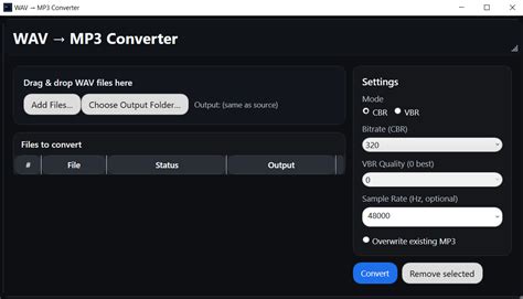 WAV → MP3 Converter for Windows