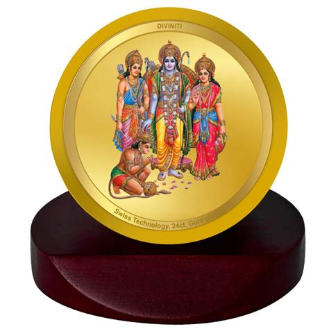 DIVINITI Lord Rama Darbar Gold Plated Metallic Car Frame, Table Decor ...