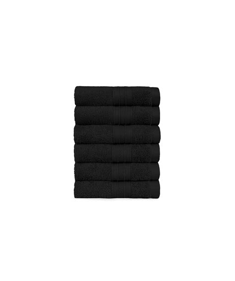 Soft Comfort 6Pc Face Towel Set, Black|509 GSM Cotton|Air Rich Technol ...