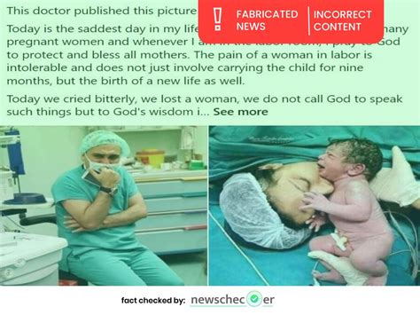 Viral Post of Mother's Death During Childbirth Is Fabricated