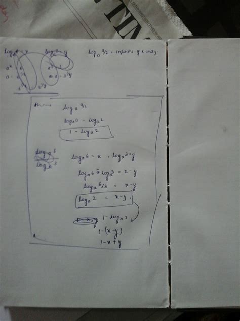 if log6 to the base a = x and log3 to the base a = y.write log a/2 ...