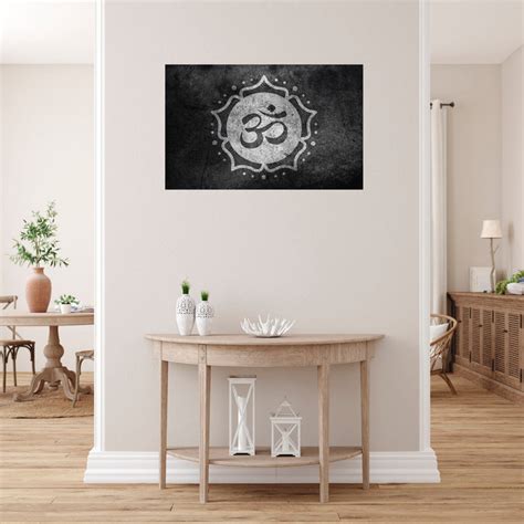 Black White Om Art Self Adhesive Sticker Poster – Myindianthings