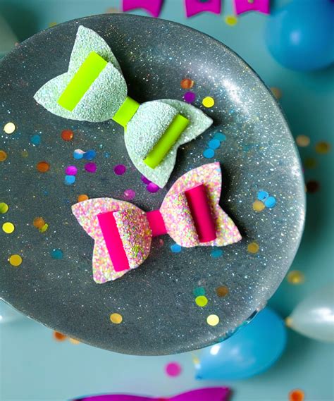 Neon Sparkle Bows – TinyCoco