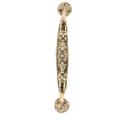 Brass Dual Side Tribal Figure Door Handle