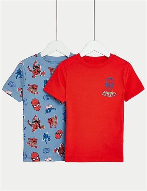 Buy 2pk Pure Cotton Spider-Man™ T-Shirts (2-8 Yrs) at Marks & Spencer