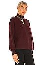 Autumn Cashmere Cable Sleeve Mock Sweater in Wine | REVOLVE