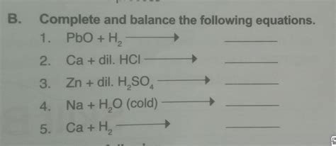 complete and balance of the following equations - Brainly.in
