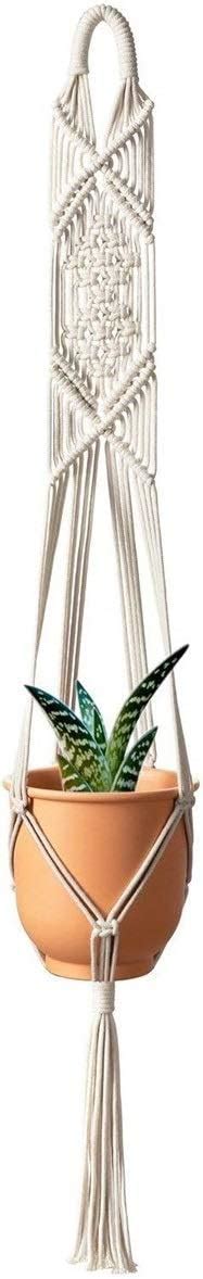ecofynd Macrame Plant Hanger, Flower Pot Holder, Ivory, 39 inches, Pack ...