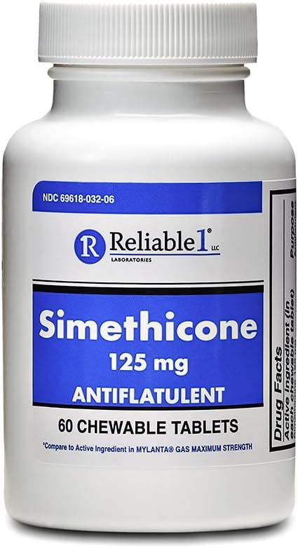 Reliable 125 mg Simethicone Anti-Gas Peppermint Tablets India | Ubuy