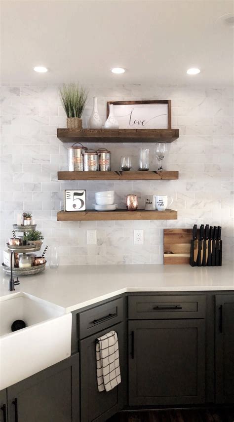 Kitchen With Floating Shelves