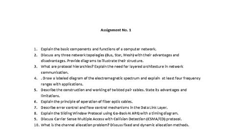 Computer Networks Assignment 1: Components, Topologies & Protocols ...