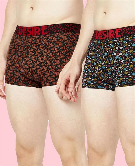 Buy T.T. Mens Desire 100% Combed Cotton Printed Mini Top Elastic Trunk ...