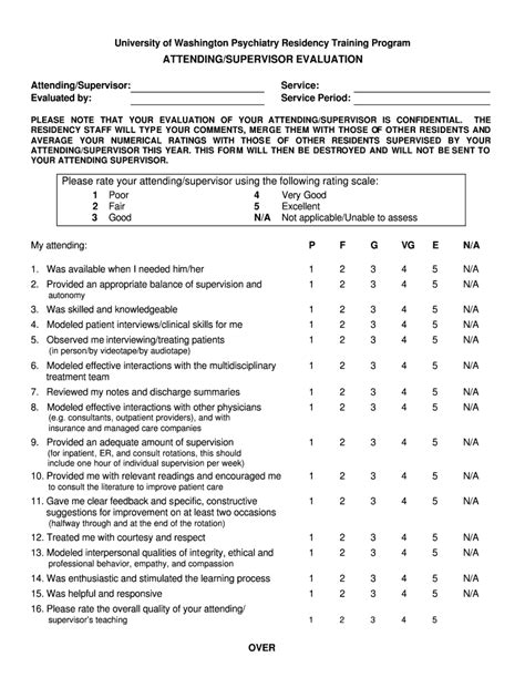 Fillable Online Attending/Supervisor Evaluation Fax Email Print - pdfFiller