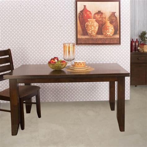 Buy New Chunky Rubber Wood 6-Seater Dining Table - Brown from Home ...