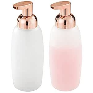 mDesign Refillable Glass Foaming Hand Soap Dispenser - Foam Soap Pump ...