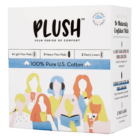 Plush 100% Pure US Cotton Ultra Thin Sanitary Pads, 7 Count | Uses ...