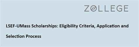 LSEF UMass Scholarships Eligibility Criteria Application and Selection ...