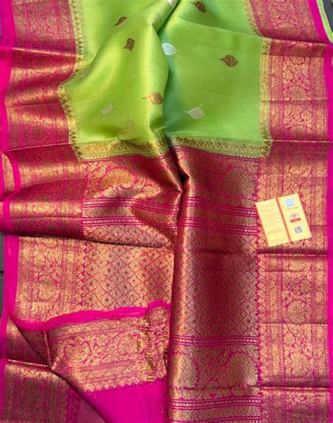 Lightweight Pure Banarasi Silk Organza Sarees for Party & Puja – Peepal ...