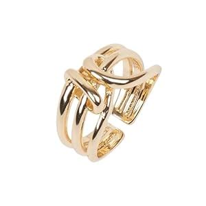 SALTY Anti Tarnish Baroque Gold Finger Ring for Women | Adjustable ...