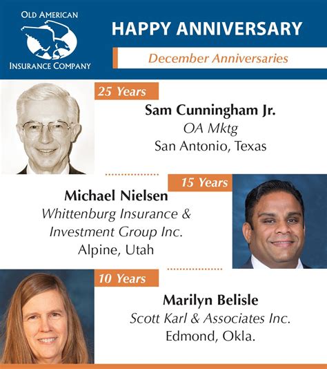 Congratulations to our agents celebrating anniversaries in December ...