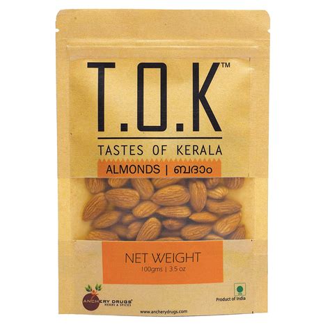 TOK ( Tastes Of Kerala ) Anchery Drugs California Almonds (Badam 1KG ...