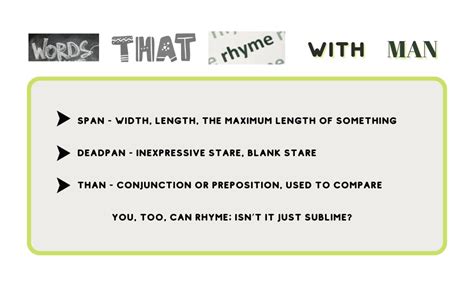 MAN Rhyme Words | Words That Rhyme With MAN | Word Lists - Grammar