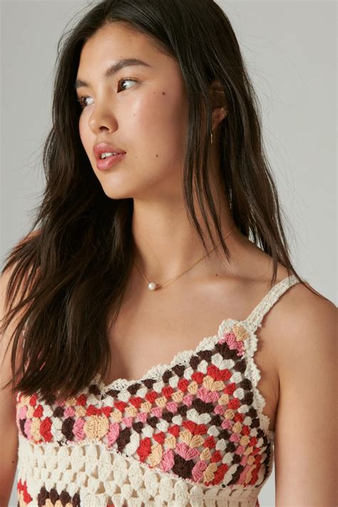 CROCHET SQUARE MINI DRESS | Lucky Brand