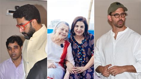 Hrithik Roshan, Abhishek Bachchan visit Farah Khan after her mother's ...